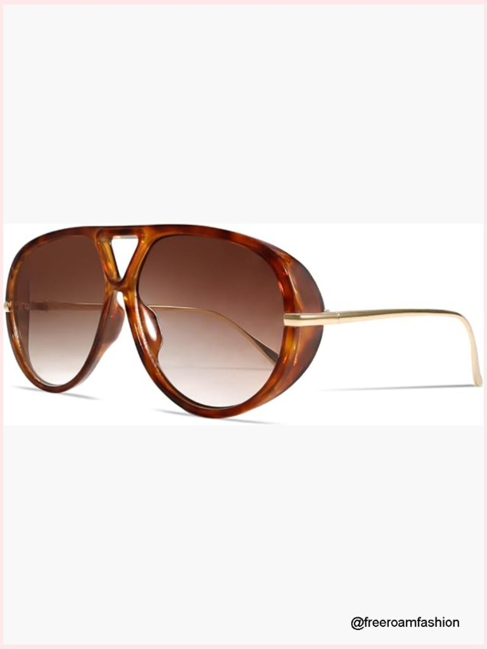 Vintage Oversized Aviator Sunglasses Metal Frame UV Protection